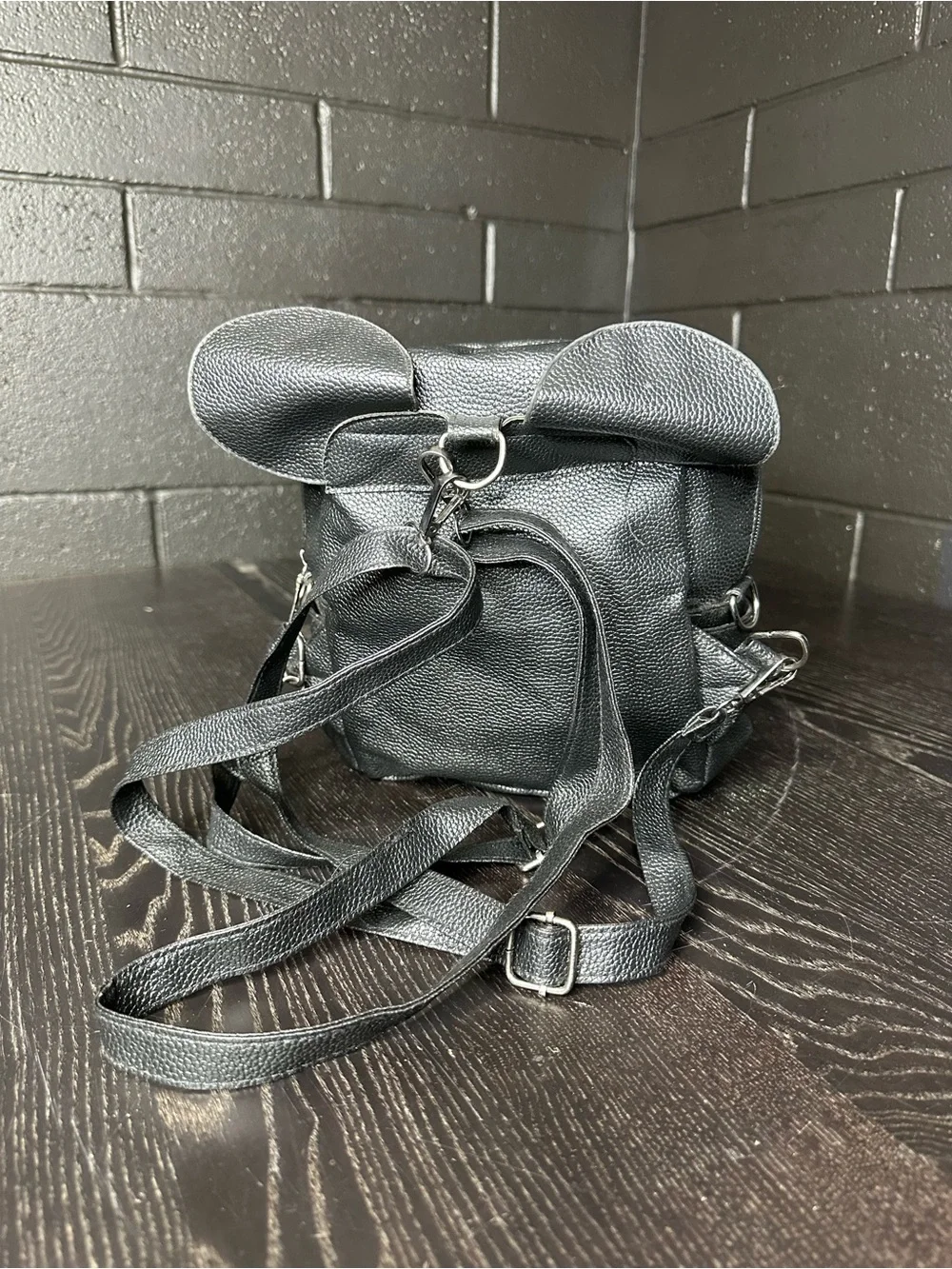 Kids Black Backpack with Red Bow Accent